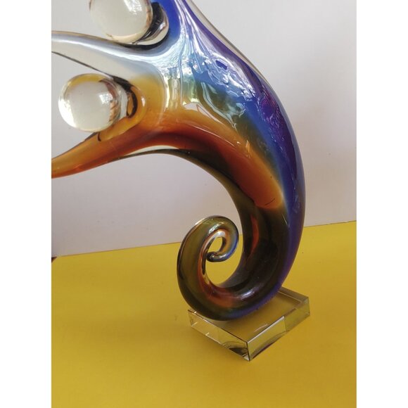 Amazing Murano Glass Tango Alto Lovers Sculpture Calcedonia 12.75" Tall - Picture 12 of 14